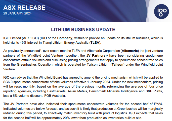 全球最大锂矿山更改定价模式 锂精矿价格随行就市趋势显现 全球最大锂矿山更改定价模式 锂精矿价格随行就市趋势显现