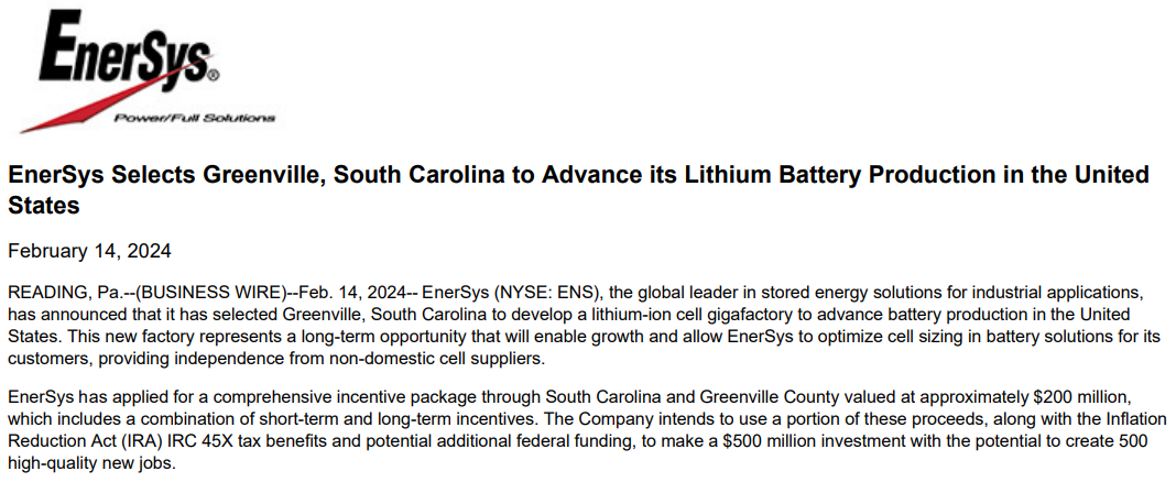 年产能4GWh!这一美国电池上市公司拟新建锂电池工厂 年产能4GWh!这一美国电池上市公司拟新建锂电池工厂