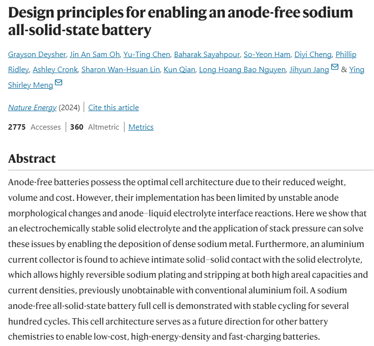 钠电池和固态电池结合?无阳极固态电池诞生! 钠电池和固态电池结合?无阳极固态电池诞生!