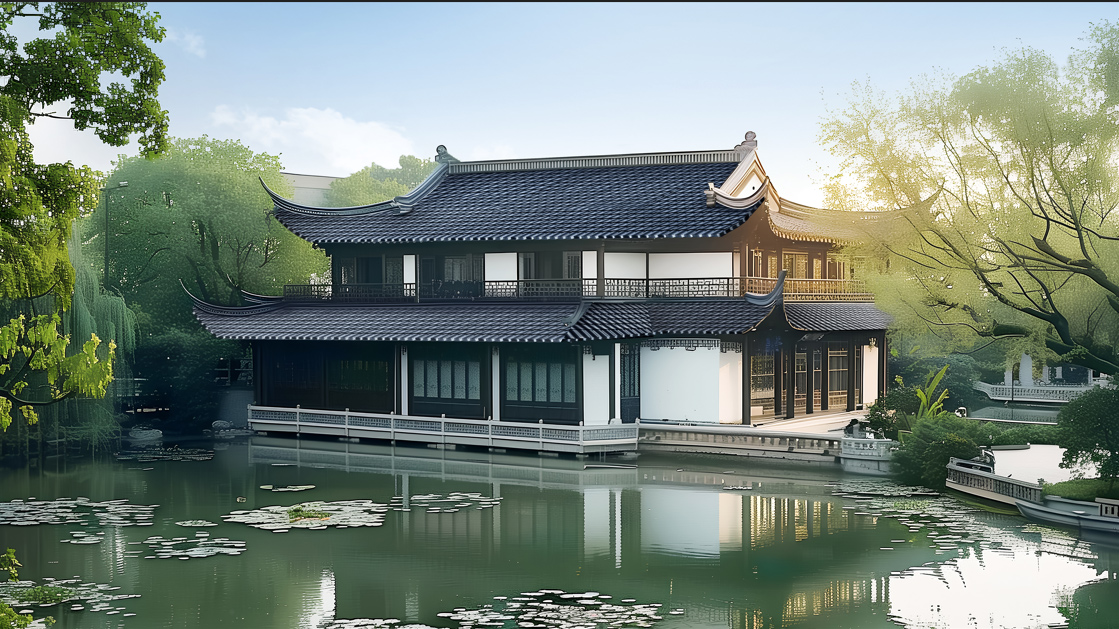 图:华宝新能美学曲面光伏瓦应用场景 图:华宝新能美学曲面光伏瓦应用场景