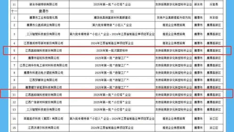 鑫铂瑞获第一批次国家标杆企业和第一批次“小灯塔”称号