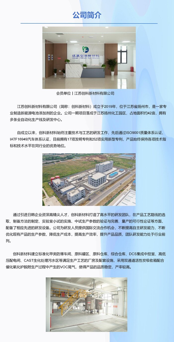 会员单位丨江苏创科新材料有限公司 会员单位丨江苏创科新材料有限公司