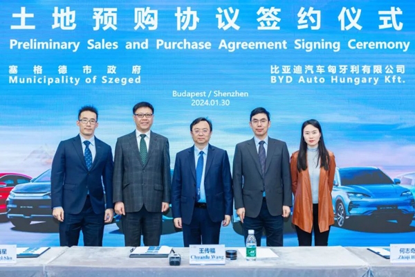 比亚迪欧洲布局再迎新动态 匈牙利乘用车